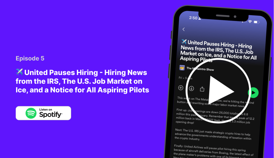 ✈️ United Pauses Hiring - Hiring News from the IRS, The U.S. Job Market on Ice, and a Notice for All Aspiring Pilots